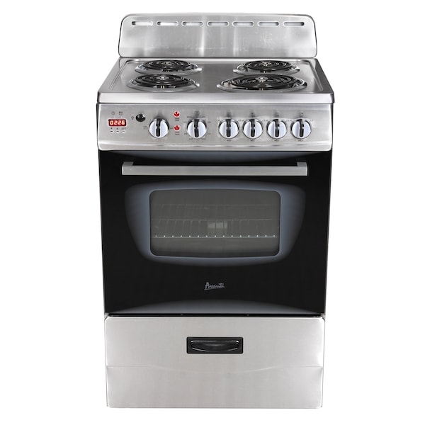 AVANTI PRODUCTS Avanti 24" Electric Range, Stainless Steel (ERU240P3S